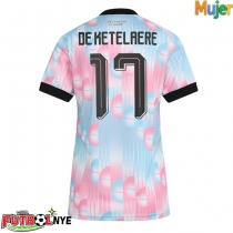Camiseta Bélgica Charles De Ketelaere #17 Visitante Equipación para mujer Mundial 2026 manga corta